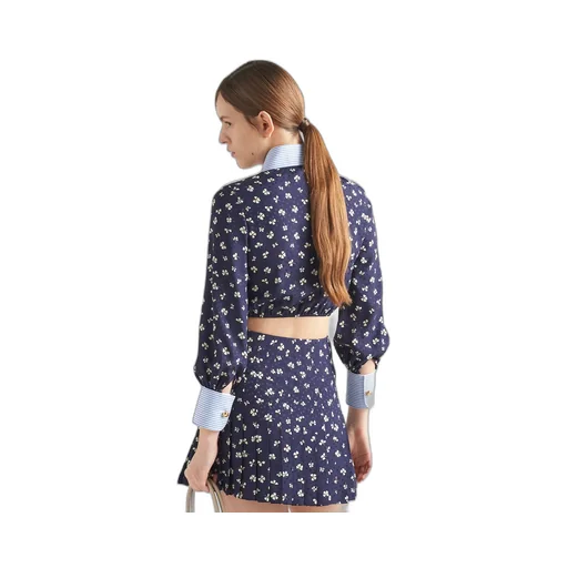 Silk jacquard print shirt