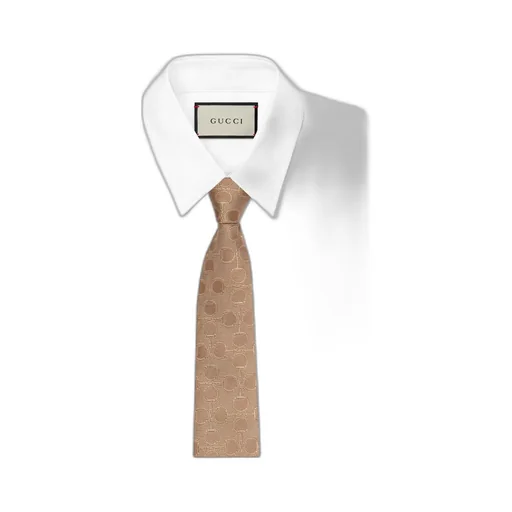 Horsebit silk jacquard tie