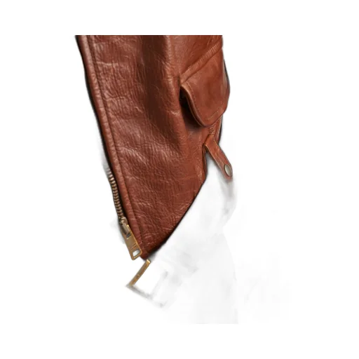 Leather jacket with belt