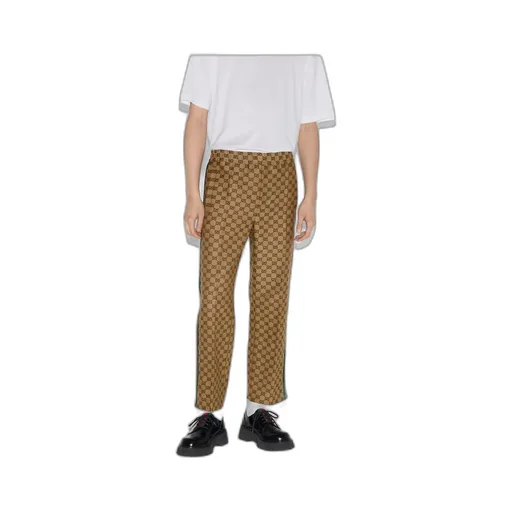 GG linen blend canvas jogging pant