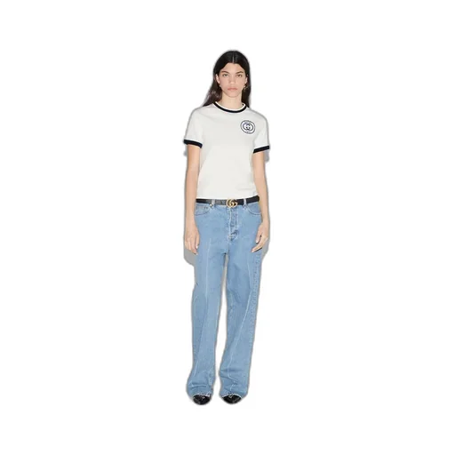 Cotton jersey T-shirt with Gucci embroidery