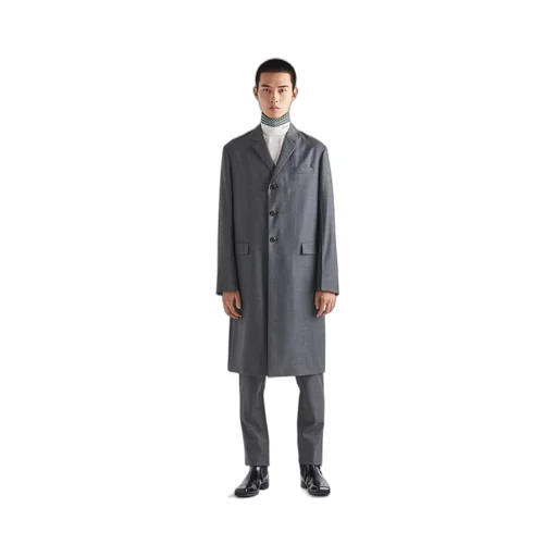 Single-breasted wool coat