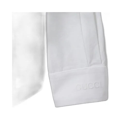 Cotton poplin shirt with Gucci detail