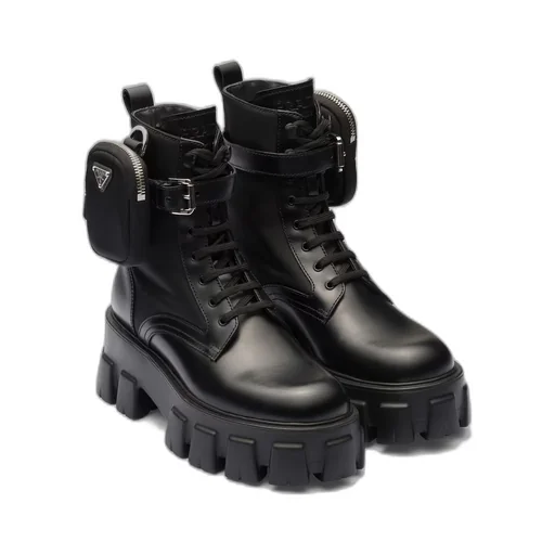 Monolith leather and Re-Nylon boots with pouch