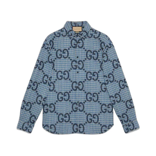 Jumbo GG checked wool shirt