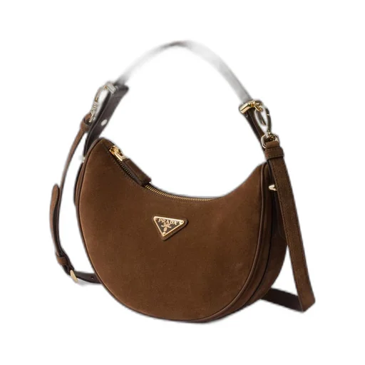 Prada Arqué suede shoulder bag