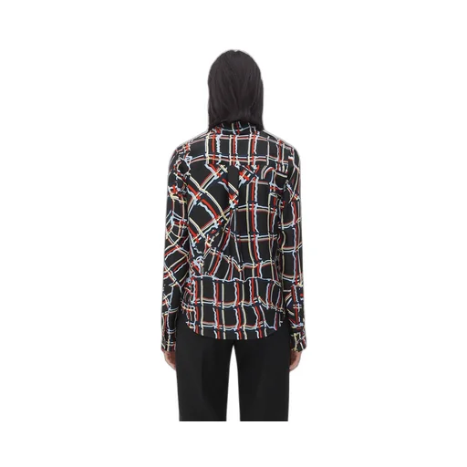 Distorted Check Printed Silk Shirt