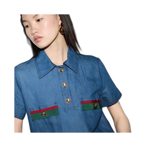 Denim dress with Web detail