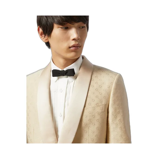 Horsebit wool silk jacquard jacket