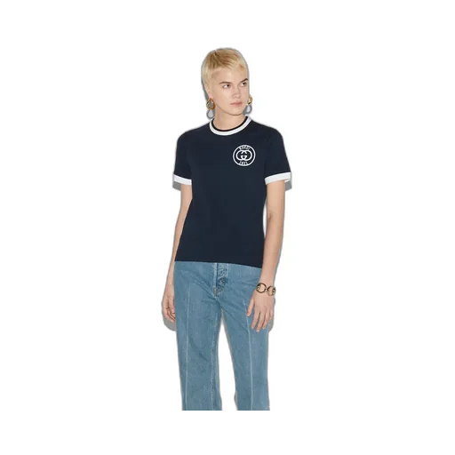Cotton jersey T-shirt with embroidery