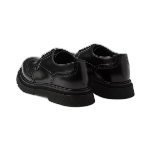 Brushed Leather Derby Brogue Shoes