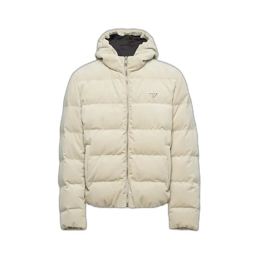 Cropped corduroy down jacket