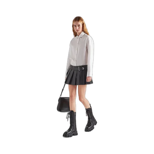 Pleated leather skirt