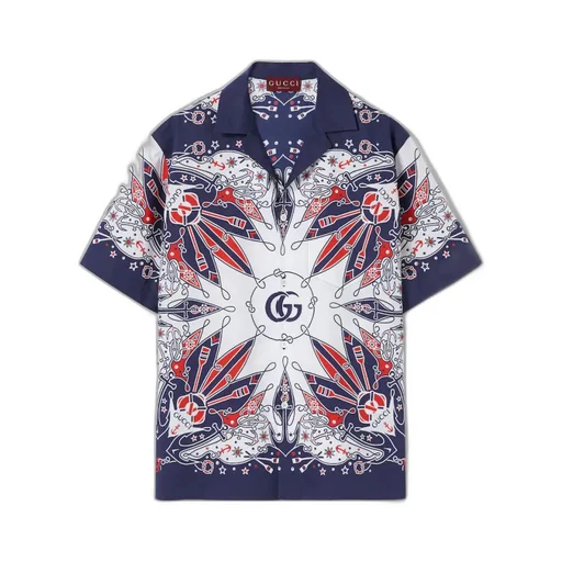 Double G bandana print cotton shirt