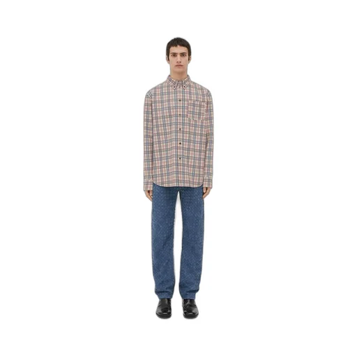 Printed Leather Checked Shirt
