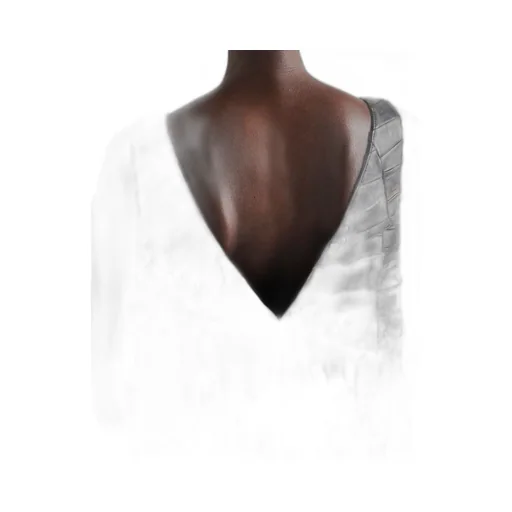 Nappa leather patchwork dress