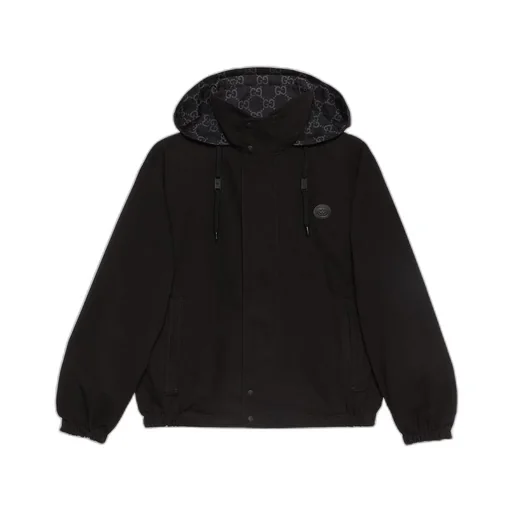 Reversible GG ripstop nylon jacket
