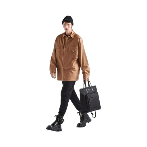 Re-Nylon and Saffiano leather tote bag