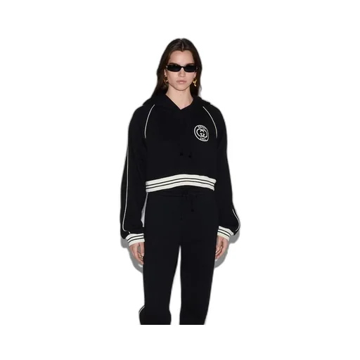 Cotton jersey hooded sweatshirt