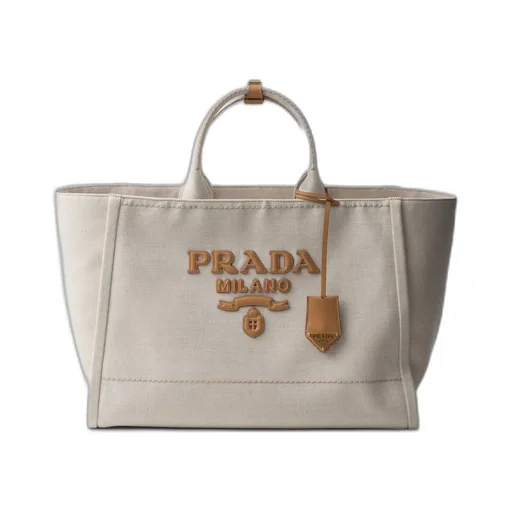 Linen blend tote bag