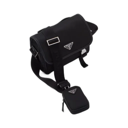 Re-Nylon and Saffiano leather shoulder bag