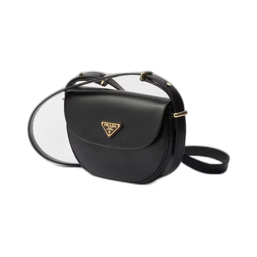 Prada Arqué leather shoulder bag with flap