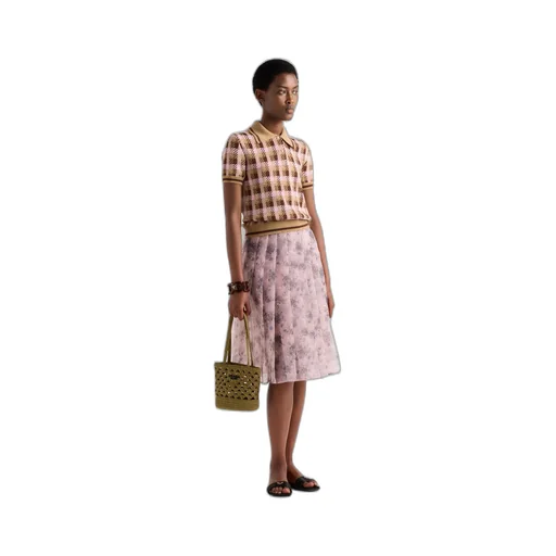 Printed nylonette skirt