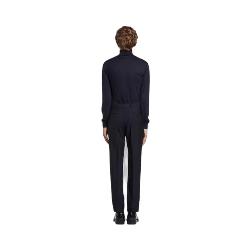 Slim-fit wool trousers