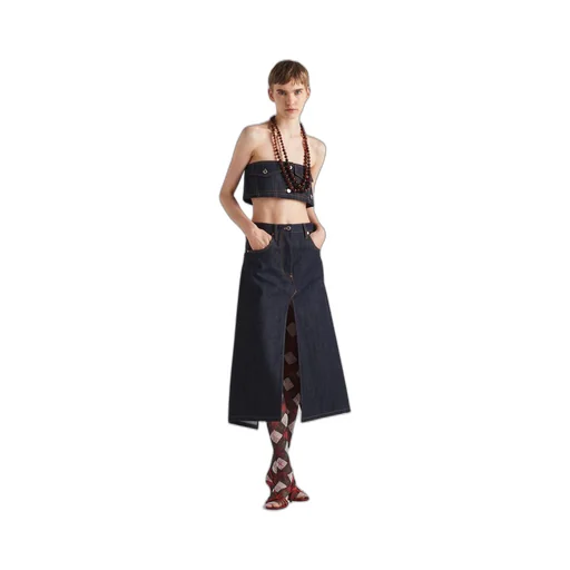 Crop top in selvedge denim