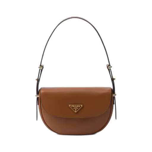 Prada Arqué leather shoulder bag with flap