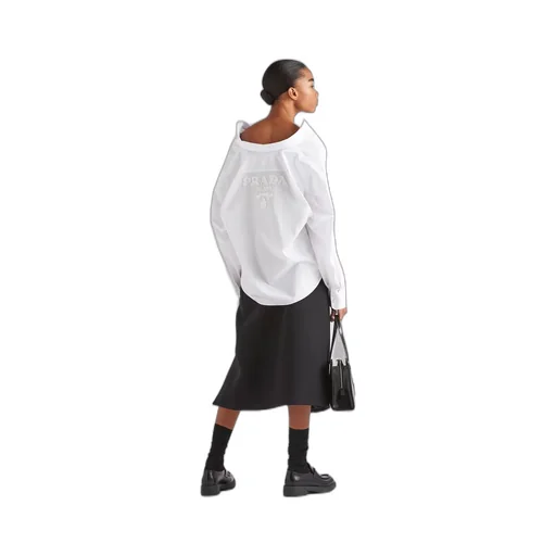 Embroidered poplin shirt