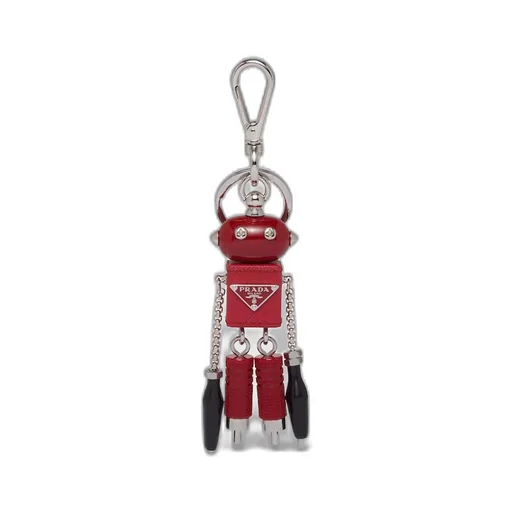Saffiano leather robot keychain trick