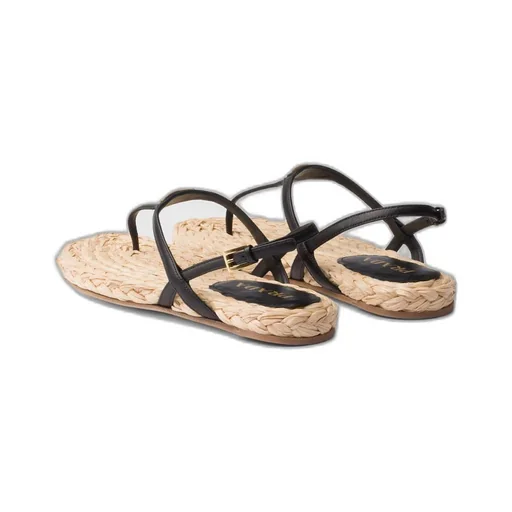 Nappa leather thong sandals