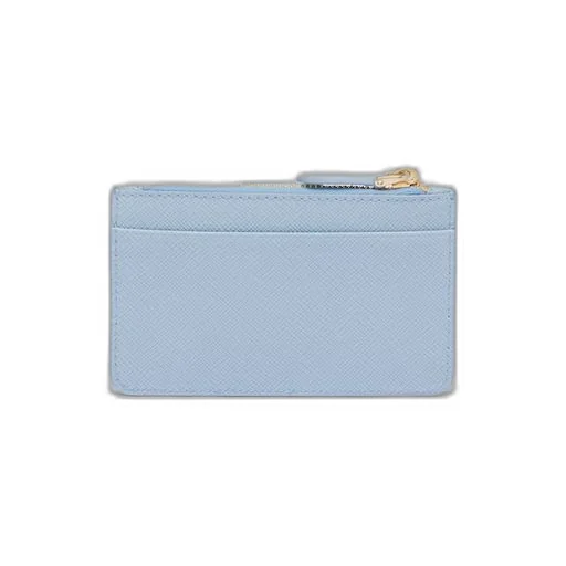 Saffiano and smooth leather card holder