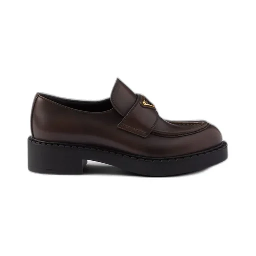 Chocolate leather loafers