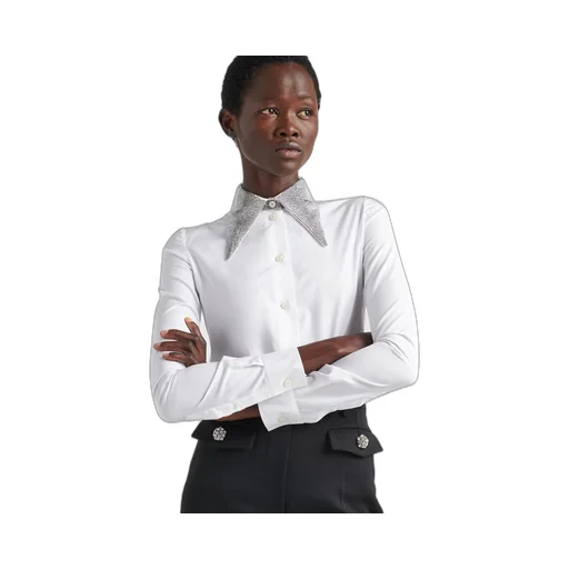 Embroidered poplin shirt
