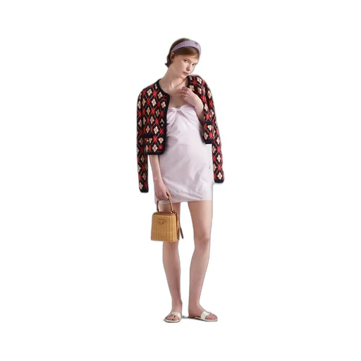 Mini wicker and leather Prada Panier bag
