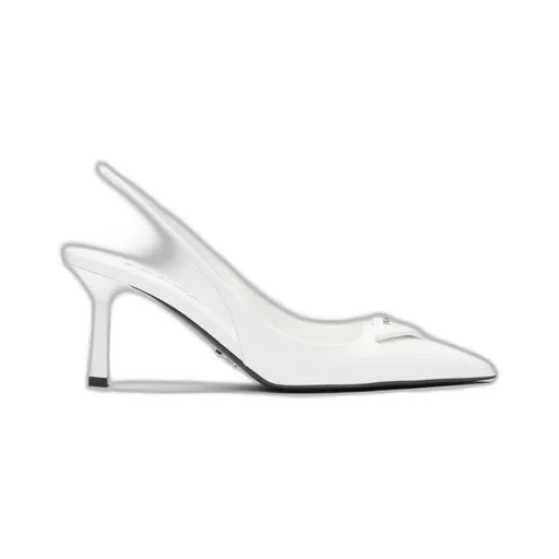 Brushed leather slingback pumps