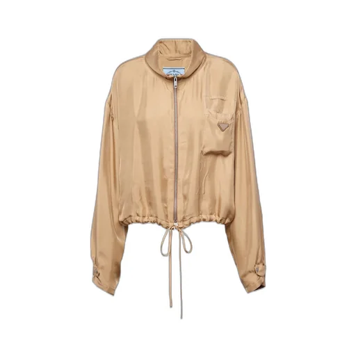 Silk twill blouson jacket