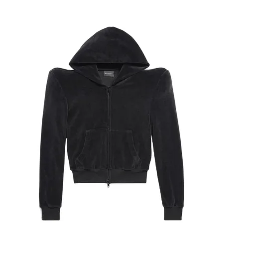 Round Shoulder Zip-up Hoodie
