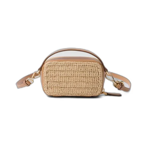 Crochet and leather mini-pouch