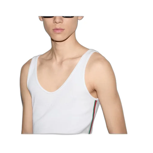 Cotton jersey tank top with Web