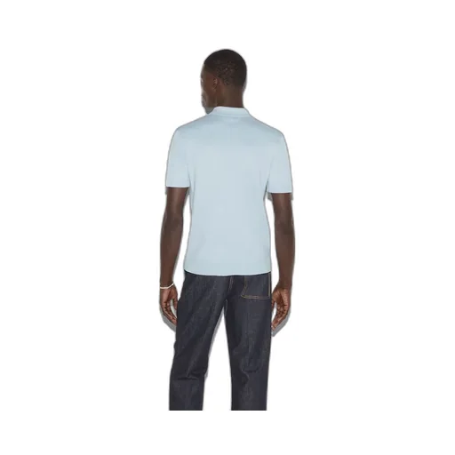 Silk cotton knit polo shirt