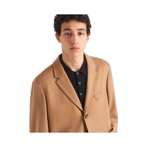 Single-breasted cashmere and wool jacket