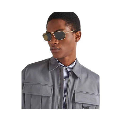 Sunglasses with iconic metal plaque
