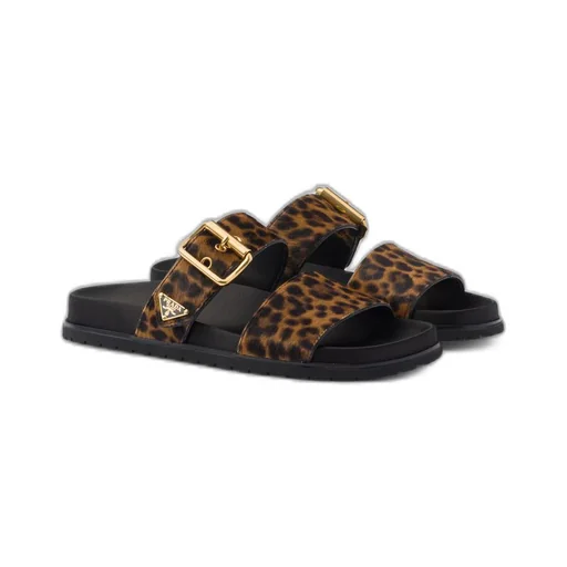 Printed leather slides
