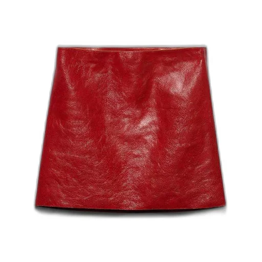 Craquelé leather miniskirt