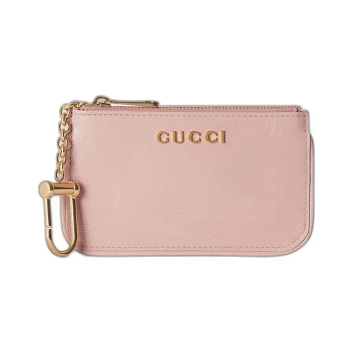 Zip key case with Gucci script