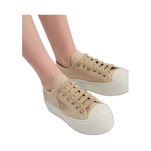 Laced fabric sneakers