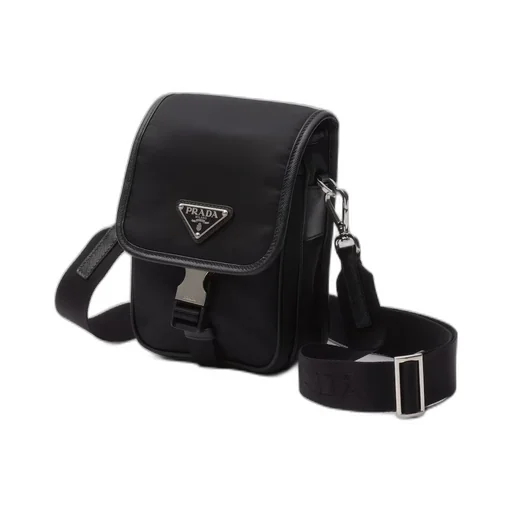 Re-Nylon and Saffiano leather shoulder bag